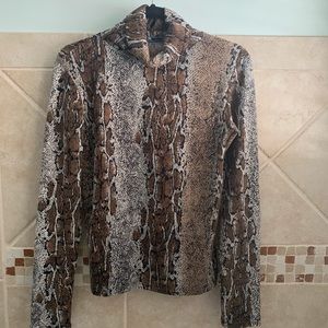 Zara NWOT snakeskin print mock neck turtleneck.